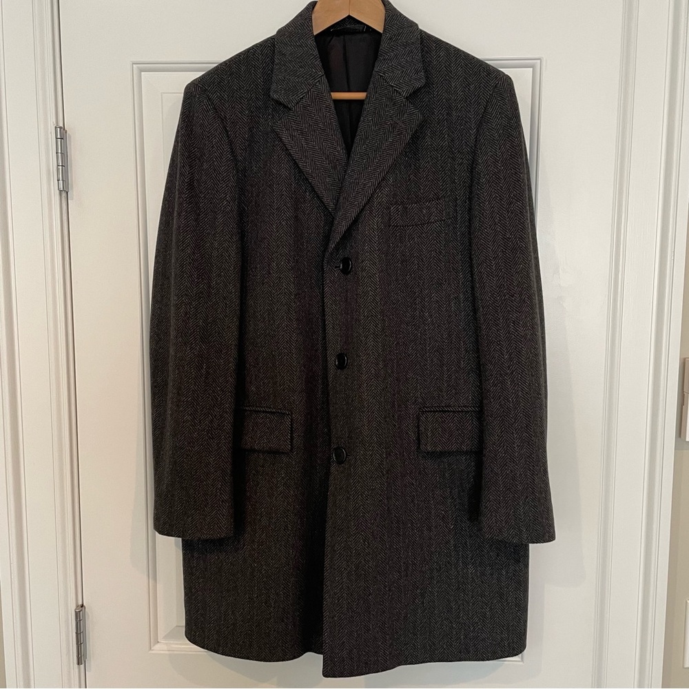 Saks Fifth Avenue Black Label Cashmere Herringbone Coat, 40S